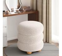 GLDWEY Pouf a Cilindro Contenitore in Velluto, Poggiapiedi per Scrivania, Toeletta Trucco,Poggiapiedi Tondo con Contenitore Integrato,da Camera o Salotto