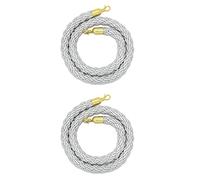 GLDYTVF Corda per Il Controllo della Folla - 2 Corde per Code per Coni stradali e parcheggio - Corda di delimitazione sospesa da 120 cm/4 Piedi con Ganci lucidati - Scegli tra 5 Colori (ve