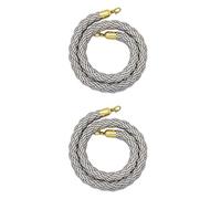 GLDYTVF Corda per Il Controllo della Folla - 2 Corde per Code per Coni stradali e parcheggio, Corda per palo di delimitazione sospeso da 2,7 m con Ganci lucidati, 5 Colori (Verde) - e vers