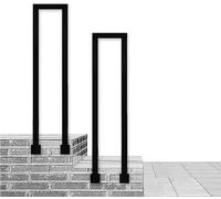 GLDYTVF Corrimano per Scale a Forma di U Nero, Barre di Sicurezza Decorative per soffitte e balconi, Asta di Supporto per Recinzione, per Interni ed Esterni, corrimano Antiscivolo per Grad