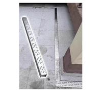 GLDYTVF Sistema di drenaggio a canaletta modulare Sottile - Kit di drenaggio per Patio Esterno in Acciaio Inox da 7,1 cm x 5 cm con connettore e griglia Rimovibile, Soluzione di drenaggio a paviment