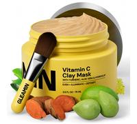 Gleamin Vitamina C Maschera di argilla - 10 minuti per macchie scure Maschera per il viso di curcuma cura della pelle Pori di pulizia profonda - Il v