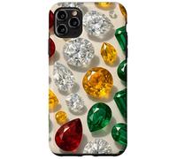 Gleaming Gemstone Pattern with Emerald Ruby and Topaz Custodia per iPhone 11 Pro Max