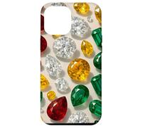 Gleaming Gemstone Pattern with Emerald Ruby and Topaz Custodia per iPhone 12 Pro Max
