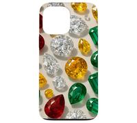 Gleaming Gemstone Pattern with Emerald Ruby and Topaz Custodia per iPhone 13 Pro Max