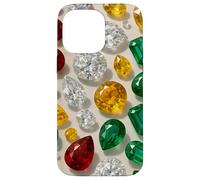 Gleaming Gemstone Pattern with Emerald Ruby and Topaz Custodia per iPhone 14 Pro Max