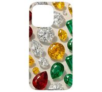 Gleaming Gemstone Pattern with Emerald Ruby and Topaz Custodia per iPhone 15 Pro Max
