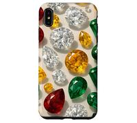 Gleaming Gemstone Pattern with Emerald Ruby and Topaz Custodia per iPhone XS Max