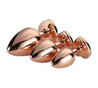 Gleaming Love - plug anale cuore set 3 pezzi - rosegold