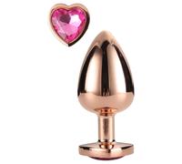 Gleaming Love - plug in alluminio con pietra a forma di cuore - M (oro rosa)