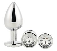 Set di Dilatatori Anali con Gemme Scintillanti - Argento (Trio)