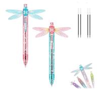 Gleaming Wings Dragonfly Pen,Cute Novelty Click Pen with Translucent Barrel | Fun Animal Ballpoint Pen with Moving Wings,Funny Cute Stationery Gifts for Journaling,School,Office,Desk Accessories