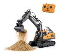 Gleamkid Scavatore telecomandato, escavatore rc, regalo per bambini 3+ anni | 1:20 Scala, 11 Canali, 680° di Rotazione, Suono e Luce, regalo perfetto per i bambini dai 7 ai 12+ anni (2,4 GHz)