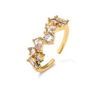 GleaMora Anelli Regolabili Geometrici per Le Donne Trendy Bianco Verde Acqua Goccia zircone Anello Unico Festa Anniversario Gioielli Regalo