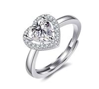 GleaMora S925 Argento A Forma di Cuore Con Zirconia Anello Di Diamanti Romantico Stile Dolce Apertura Regolabile Luce Di Lusso Proposta Anello