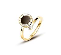 GleaMora Trendy 18k Placcato Oro Titanio Acciaio Numeri Romani Anelli Regolabili per Le Donne Anello Gioielli Luce Anello di Lusso Regalo