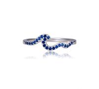 GleaMora Trumium Autentico Argento Sterling 925 Semplice Anello di Fidanzamento Da Sposa Geometrico Blu Onda Anelli Da Dito Per Le Donne Fine Jewelry, 8, Dark Blue