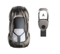 Gleamydot Cover Chiave Telecomando Auto Compatibile con Guscio ChiavI Audi A3 A4 A1 A6 A7 Q3 Q5 Q8 TT RS4 SQ5 Zinc Alloy sportback cover accessori con portachiavi (A-Yin)