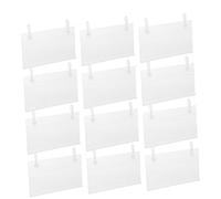 GLEAVI 1 Set Carta per Etichette con Cesto Netto Mini Porta Segnaletica Porta Cartelli per Negozi Clip di Visualizzazione dei Prezzi Clip per Insegne Dettaglio Acrilico