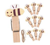 GLEAVI 1 Set Clip dell'ape Fermaglio per Foto in Legno Clip per Appendere Morsetti per Snack graziose Clip fotografiche Accessorio Fotografico Molletta Mini mollette di Legno Beige