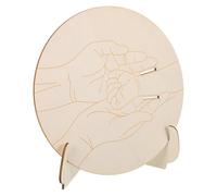 GLEAVI 1 Set di legno neonato di legno per di annuncio di nascita della scuola Placca commemorativa del neonato targa commemorativa del neonato Beige