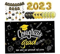 GLEAVI 1 Set Il cappello del dottore tira la bandiera complimenti per i palloncini di laurea decorazioni di palloncini per feste decorazioni per feste palloncini della stagione di laurea
