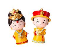 GLEAVI 1 Set Ornamenti in Resina in Stile Palazzo Margherita Toppers Mini Coppia Sposo Arredamento Della Torta Artigianato Torta Di Compleanno Ornamento Di Figurine Di Torta 2 Pezzi