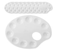 GLEAVI 10 Pezzi Tavolozza per Pittura con 10 Pozzetti in Plastica Bianca, Portatile e Riutilizzabile, per Classi di Pittura e Artisti Amatoriali