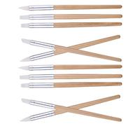 GLEAVI 10pezzi Attrezzi per Ceramica con Punta in Silicone Protettiva Utensili Modellare Argilla per Scultura Dettagliata Manico in Legno Strumenti Resistenti e Portatili per Laboratori