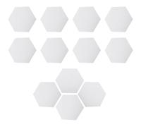 GLEAVI 12 Pezzi Pannelli da Parete Esagonali in Feltro Bianco, Bacheca Memo e Lavagna da Muro Decorativa per Casa e Ufficio, Pannello Murale Insonorizzante e Porta Appunti