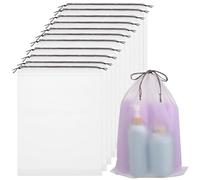 GLEAVI 12pezzi Borse Trasparenti Coulisse Borse da Viaggio per Scarpe Organizer Coulisse per Asciugamani e Oggetti Essenziali Leggere e Riutilizzabili per Massimizzare lo Spazio