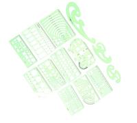 GLEAVI 13 Pezzi Set di Righelli da Disegno Geometrici in Pet per Artisti e Architetti Modelli Vari e Strumenti di Misurazione Precisi per Uso Interno e Ufficio