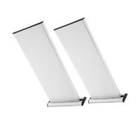 GLEAVI 2 Pezzi Bianco Cartello con Nome Targa con Numero Civico Porta Targhetta Portanome da Scrivania Targhetta della Cassetta Postale Plastica Silver