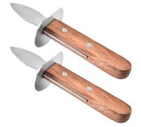 GLEAVI 2 Pezzi Coltello da Ostriche Apriostriche in Acciaio Inossidabile Impugnatura Ergonomica per Cucina e Apertura Molluschi