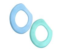 GLEAVI 2 Pezzi Coprisedile WC O Shaped in Eva Imbottitura Spessa Bagno Colori Verde e Blu