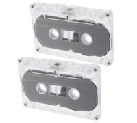 GLEAVI 2 Pezzi Nastro Audio Cassette Vuote 30 Min Capacità Singolo Lato Custodia Trasparente Facile da Etichettare Stile Vintage per Registrazioni Musicali e Didattiche