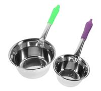 GLEAVI 2 pezzi Paletta per in Acciaio con Manico Lungo Cucchiaio per Trasferimento Liquidi Casa e Cucina Capacità Resistente e Multifunzionale Uso e Colore Casuale Colore Casuale