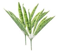 GLEAVI 2 Pezzi Pianta Artificiale Sansevieria 9 Foglie Verdi Realistiche in Pellicola, Decorazione Pratica e Resistente per Interni come Feste e Banchetti