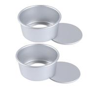 GLEAVI 2 Pezzi Stampi per Torta Rotondi Alluminio con Rimovibile Stampo Antiaderente per Mini Torte e Crostate per Dolci e