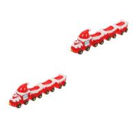 GLEAVI 2 Set Ornamenti del Treno di Natale Figurine addobbi Natalizi Scena Arredamento Natalizio Figurina Nozze Micro Miniature Natalizie per Villaggio Piccole Cose Resina