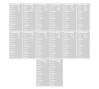 GLEAVI 2 Set Righello di Crescita in Plastica Bianco Stencil Numerico Riutilizzabile, Design Traforato per Misurazione Altezza, per Decorazione Parete