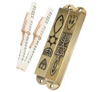 GLEAVI 2pezzi Mezuzah in Metallo Decorativa Mezuzah per Porta d Ingresso Religiosa Preghiere Simboli Decorazioni per Giudaiche Regali Religiosi per Cattolici e Cristiani