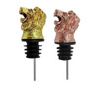 GLEAVI 2pezzi Tappi Bottiglia Vino Testa Leone Versatori Creativi in Rosé e Oro Leggeri e Sicuri Per Feste e Uso Domestico Accessori Divertenti e Funzionali Per Bottiglie