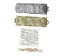 GLEAVI 2sets Mezuzah Kosher Pergamena Ebraica Decorazione Religiosa per Porta Artigianato in Metallo Mezuzah per Porta all Interno
