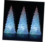 GLEAVI 3 Pezzi Albero di Natale incandescente Leggero Colore su Rami guidato Luce dell'albero da Tavolo illuminare l'arredamento degli Alberi al Coperto Acrilico Trasparente