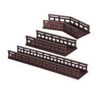 GLEAVI 3 Pezzi Decorazione in Plastica per Acquario e Giardino Fatato, Ponte Cinese Miniatura Marrone Senza Manutenzione per Progetti di Diorama e Paesaggi in Miniatura