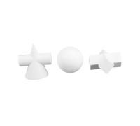 GLEAVI 3 Pezzi Geometrico Solidi Geometrici Bianco Decorazione Geometria Ornamento Arredamento Scultura Forme Mestiere Decorazioni Oggetti Moderno Oggetto Bianca Resina