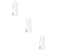 GLEAVI 3 Pezzi Pilastro di Cristallo Bianco Quarzo calcolo Accessori per acquari Pietre Luminose Chiaro Colonna Esagonale in Cristallo Pietra di Cristallo Naturale Desktop