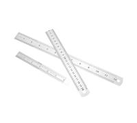 GLEAVI 3 Pezzi Righello in Acciaio Inossidabile, Doppia Scala Metrica e Imperiale, Righello Dritto, 15cm, 20cm, 30cm, Argento, per Disegno e Pittura