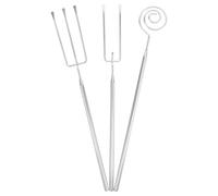 GLEAVI 3 Pezzi Set di Forchette per Fonduta in Acciaio Inossidabile Argento Compatte dal Design Pratico per Cucina e Casa, per Formaggi e Dessert